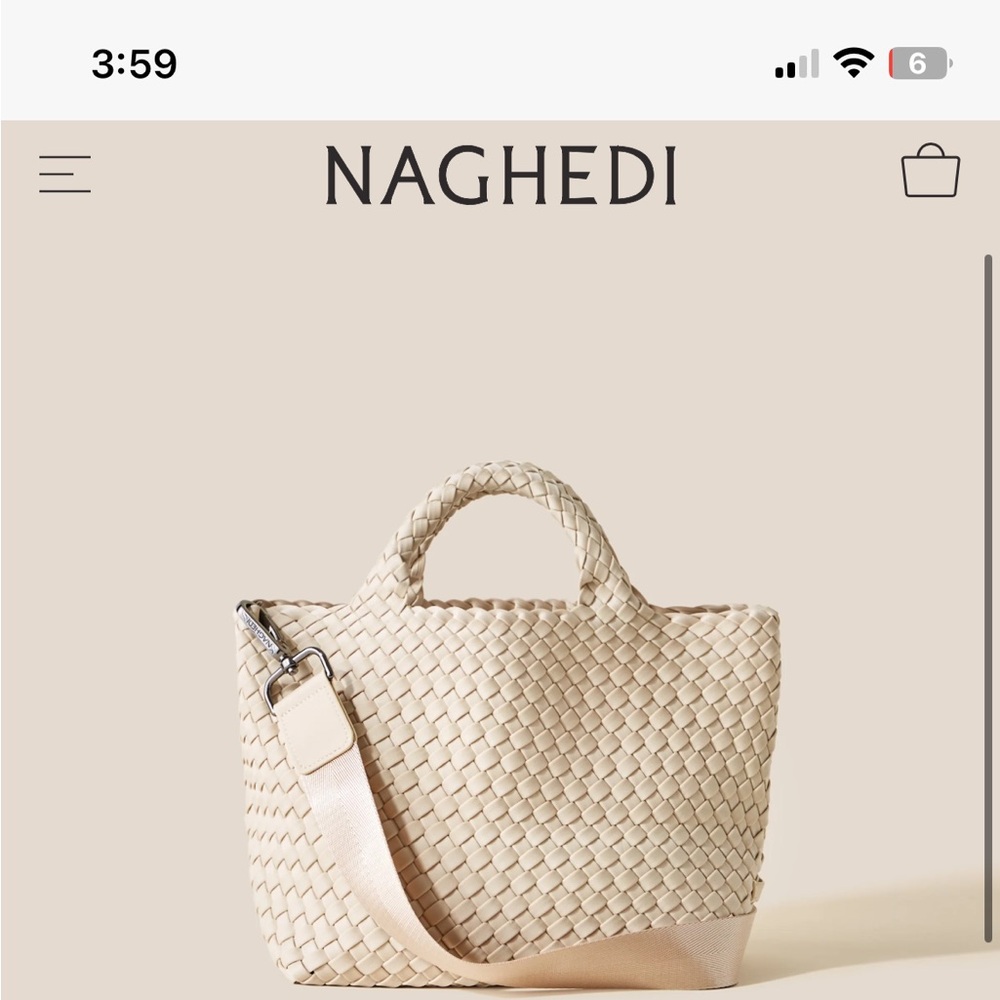 Naghedi ecru small crossbody tote